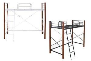 あす楽 ロフトベッド シングル パイプベッド 頑丈 丈夫 ミドル ロー ハイタイプ ハイベッド 子供 大人用 システムベッド 一人暮らし スペース活用 スチール