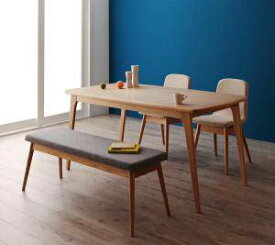 ダイニングテーブルセット 4人用 椅子 ベンチ おしゃれ 安い 北欧 食卓 4点 ( 机+チェア2+長椅子1 ) 幅150 デザイナーズ クール スタイリッシュ ミッドセンチュリー