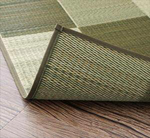 い草ラグ い草マット い草カーペット ござ 国産 日本製 夏用 長方形 裏張りなし 裏貼りなし 2畳 140×200 可愛い かわいい 和風 アジアン モダン アーバン デザイン ブロックデザイン ブラウン