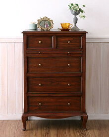 チェスト たんす カントリー 猫脚 猫足 クラシック アンティーク 4段 ブラウン 茶色