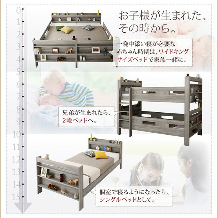 楽天市場 2段ベッド シングルベッド マットレス付き 二段 ファミリー 家族 子供 親子 ハイタイプ 2人 安い おしゃれ キッズ 頑丈 丈夫 安全 分割 分離 セパレート 連結ベッド つなげる 宮 枕元 棚 携帯 メガネ リモコン 収納 コンセント スマホ 充電 布団可