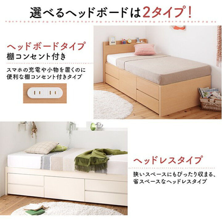 楽天市場 シングルベッド 一人暮らし マットレス付き チェストベッド ミドル ベッド下収納 引き出し付き 大容量 布団 直置き マットレス不要 すのこ 通気性 除湿 カビ 北欧 おしゃれ モダン アンティーク Woods ウッズ