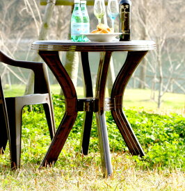 ガーデンテーブル テーブル カフェテーブル アウトドアテーブル BBQテーブル ガーデンファニチャー ガーデン ガーデン家具　バーベキュー　キャンプ　アウトドア　釣り ブラウン 茶色