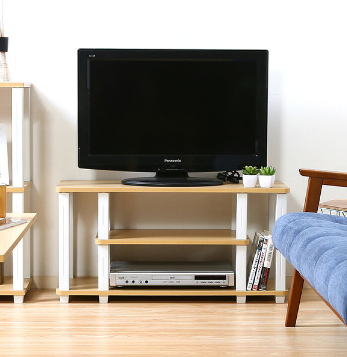 楽天市場 テレビ台 おしゃれ 安い 北欧 ローボード テレビボード Tv台 テレビラック Tvボード Tvラック 収納 多い ナチュラル ホワイト 幅80 奥行30 高さ41 Woods ウッズ