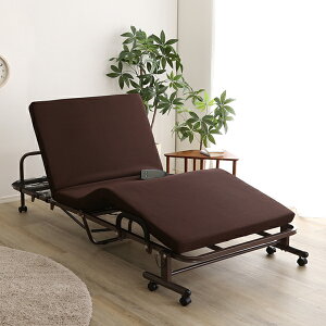 あす楽 電動リクライニングベッド シングル マットレス付き 折りたたみ 折り畳み ベット パイプ フレーム キャスター 高反発 ウレタン ヘッドレス 手すり 背もたれ 読書 介護 ヘッドレスト