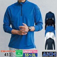 [メール便-送料無料] BURTLE バートル ニット 413 長袖ハーフジップシャツ オールシーズン SS〜3L | ポロ…