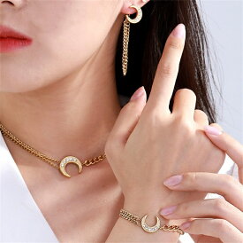 3点セット ネックレス ピアス ブレスレット チェーン プレゼント 女性 シンプル 母の日 クリスマスプレゼント 記念日 結婚記念日 誕生日 シンプル ジュエリー　アクセサリー 贈り物