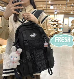 アウトドア 大学生 高校生 中学生 女子 かばん 大きめ A4 多収納 バッグ リュックサック韓国 黒 大容量 通勤 通学 レディース