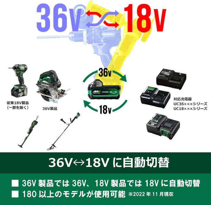 楽天市場】HiKOKI 日立工機 純正 新品 第2世代マルチボルトバッテリー 