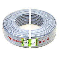 矢崎 VVFケーブル 2.0mm×3C 赤白黒 100m 灰 ポリ塩化ビニル 複数購入でクーポンあり