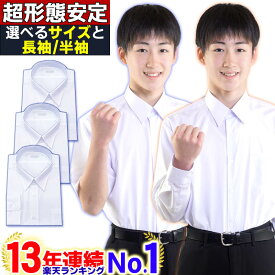 スクールシャツ 長袖 半袖 男子 学生服 ノーアイロン 形態安定 日清紡 高密度 超速乾 透けにくい 丈夫 ワイシャツ カッターシャツ 白 中学生 高校生 制服 通学 遮熱 暖かい A体 B体