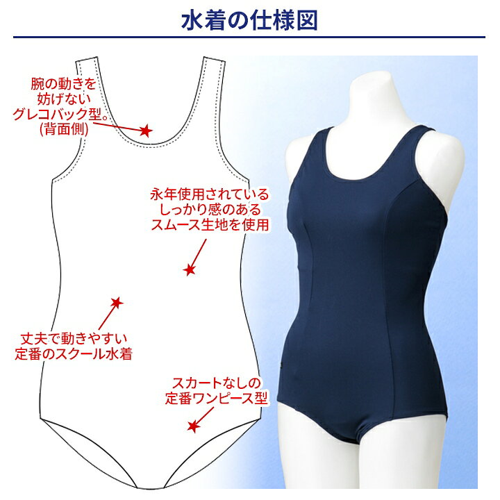 楽天市場 スクール水着 女子 3l 5l ギャレックス正規品 スイミングウェア スイムウェア ワンピース型 グレコバック 大きなサイズ 水泳 中学校 高校 女の子 大きいサイズ メール便送料無料 学生服の専門店 ワークサポート