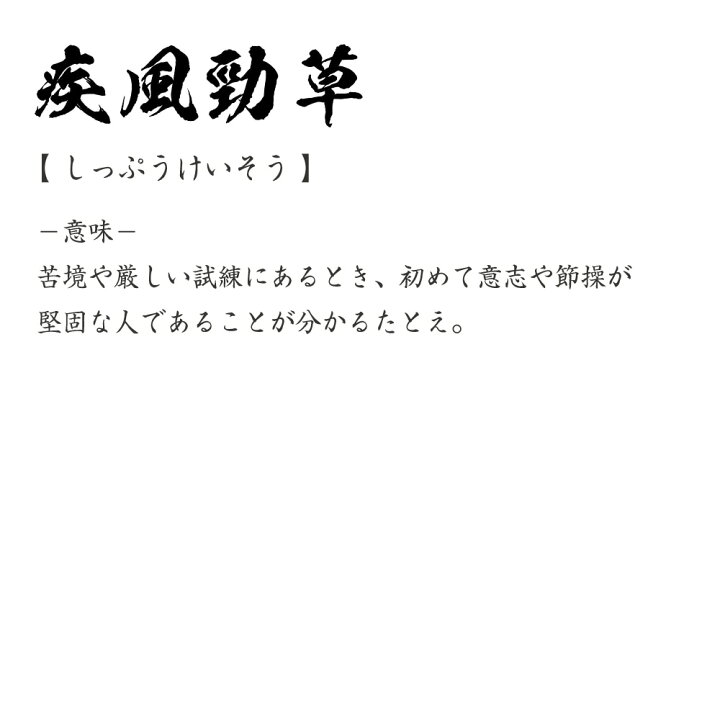 楽天市場 プレゼントにもオススメ 疾風勁草 しっぷうけいそう オリジナル Tシャツ 書道家が書く おすすめ プリント Tシャツ 四字熟語 メンズ レディース キッズ S M L Ll Xl Xxl 1 130 140 150 G S G M G L つなぎ服と作業服のワークプロ