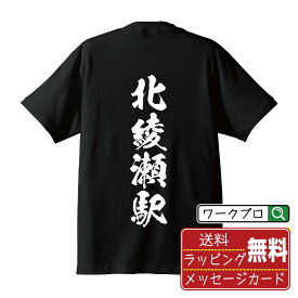 【楽天スーパーSALE P10倍】 北綾瀬駅 (きたあやせえき) オリジナル プリント Tシャツ 書道 習字 【 駅名・鉄道 】 メンズ レディース キッズ S M L LL XL XXL 120 130 140 150 G-S G-M G-L 【 名言Tシャツ おもしろtシャツ 父の日 母の日 敬老の日 こどもの日 等 】