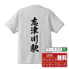 志津川駅 (しづがわえき) オリジナル プリント Tシャツ 書道 習字 【 駅名・鉄道 】 メンズ レディース キッズ S M L LL XL XXL 120 130 140 150 G-S G-M G-L 【 文字Tシャツ おもしろtシャツ 誕生日 記念日 特別な日 プレゼント 等 】