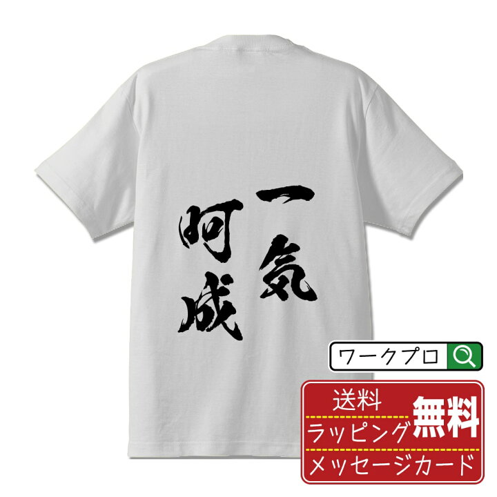 楽天市場】一気呵成 (いっきかせい) 書道Tシャツ 半袖 名入れ対応可 