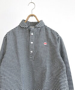 DANTON Women's Oxford Round Collar Pullover Shirt Pattern �_���g�� ��� �ۋ݃R�b�g���I�b�N�X�v���I�[�o�[�V���c �X�g���C�v �M���K���`�F�b�N