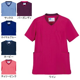 ホワイセル スクラブ 白衣 医療 介護 自重堂 WH13095 レディースストレッチスクラブ S-4L レディース ワークウェア jichodo かっこいい