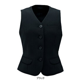 事務服・制服・オフィスウェア ピエ V9570-99 ベスト(ピンクドット) 9号・ブラック