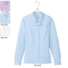 事務服・制服・オフィスウェア ピエ B2701-20 長袖ブラウス 9号・サックス