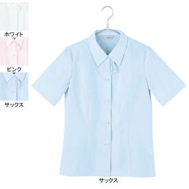 事務服・制服・オフィスウェア ピエ B2430-20 半袖ブラウス 7号・サックス