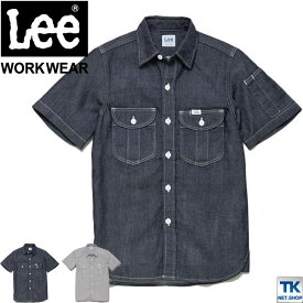 Lee 半袖シャツ レディース ワークシャツ WORKWEAR ヒッコリー インディゴ リー WORK SHIRTS ボンマックス ストレッチ bm-lws43002