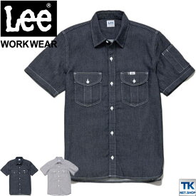 Lee 半袖シャツ メンズワークシャツ WORKWEAR ヒッコリー インディゴ リー WORK SHIRTS ボンマックス ストレッチ bm-lws46002