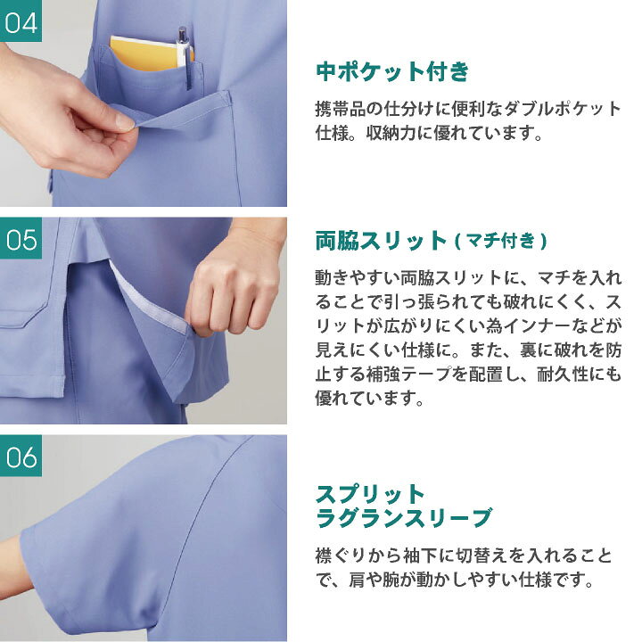 楽天市場 ゆうパケット便送料無料 ミズノ Mizuno スクラブ 白衣 医療 レディース メンズ おしゃれ ユニフォーム ナース 看護師 医者 介護士 トップス 半袖 男性 女性 男女兼用 シンプル S M L 大きいサイズ チトセ おすすめ 人気 Ct Mz0018 空調服 つなぎ 作業着の