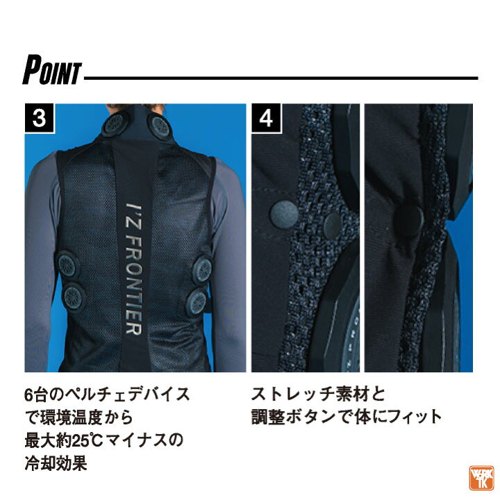 楽天市場】アイズフロンティア ペルチェベスト フルセット バッテリー 