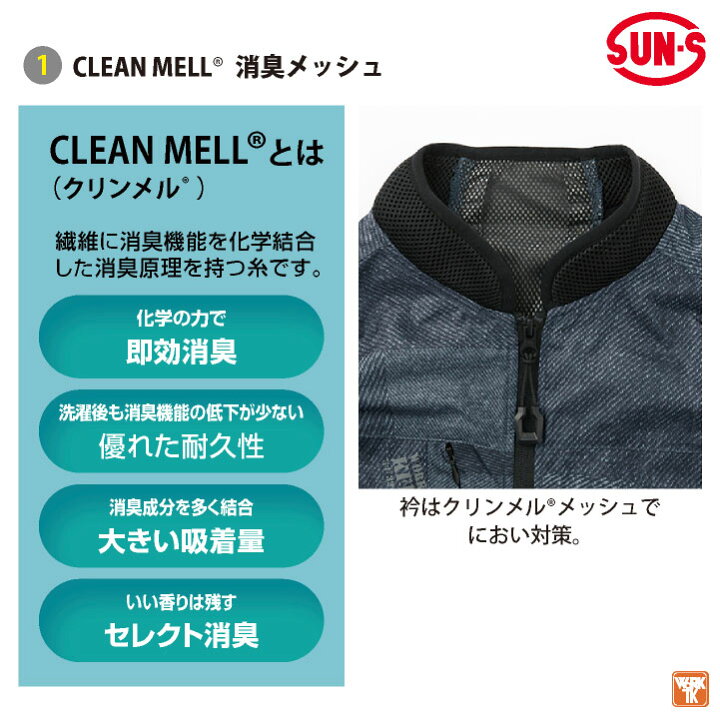 楽天市場】サンエス 空調風神服 空調作業服 サイドファン ベスト 春夏 