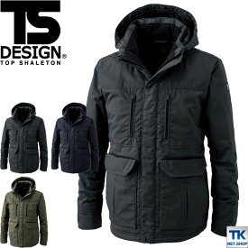 TS DESIGN 防寒コート 秋冬 防寒着 ライトウォームハーフコート 綿100％ 防寒服 Winter Clothes 長袖 おしゃれ メンズ レディース tw-5127-b