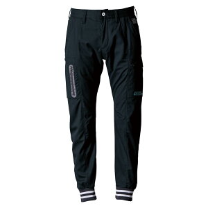 作業着 ジョガーパンツ ストレッチ スタジャンテイスト 軽量 冷感 通気 ブラック アイズフロンティア 5923