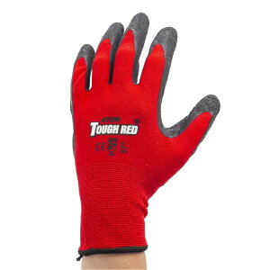 背抜き手袋 タフレッド 3双組 天然ゴム 流通 農作業 建設 レッド S/M/L アトム 1470-3P