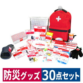 防災バッグ 30点セット 非常持ち出し用 災害 リュック 赤 職場 家 対策 山善 BBG-30R