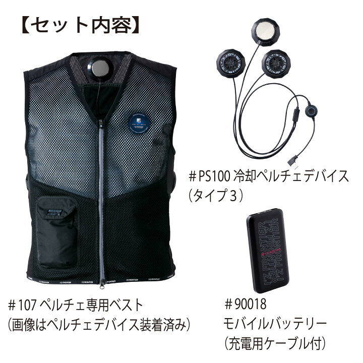 楽天市場】冷却ベスト ペルチェベスト フルセット 無音 アイズ 
