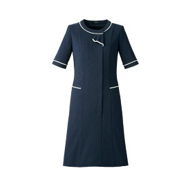 ボンマックス BONMAX エアリアルニットワンピース AO5802 事務服 制服 女性用 レディース 春夏 夏物 家庭洗濯OK ニット素材 吸水速乾 UVカット 軽量 消臭テープ ブルー ネイビー 大きめポケット フロントファスナー仕様 5号から21号まで 大きいサイズ対応