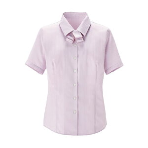 ボンマックス BONMAX ブラウス 半袖ブラウス RB4558 トップス シャツ レディース 半袖 リボンタイ 襟付き 洗える 制菌 吸水速乾 透け防止 UVカット オフィス ユニフォーム 事務服 制服 春 夏 5号 7