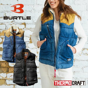 バートル BURTLE 防寒ベスト 5004 男女兼用 ユニセックス メンズ レディース 防寒 サーモクラフト装着対応 デニム ベスト 作業着 作業服 防寒着