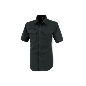 ジーベック シャツ XEBEC 半袖シャツ 1512 作業着 作業服 春夏 夏物 ユニセックス 男女兼用 メンズ レディース 男性用 女性用 SDGs JIS T8118適合 帯電防止 上着 ブラック グレー ネイビー レッド ブ