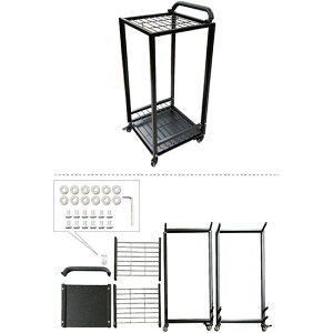 のぼり旗 ポールキャリーカート 収納 ポール立て 片付け 整頓 No.26050 移動 管理 整理