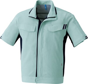 当日出荷 即納 【お得なクーポンあり】Asahicho 旭蝶繊維 アサヒチョウ 作業着 作業服半袖ブルゾン E8701 春夏用 ジャンパー メンズ 上下セット対応 ストレッチ 反射材 PLANTPET(R) FLEXING(R)UD 大きい