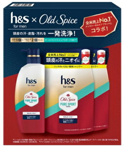 �y950ml�zH&S for men �S�[���h 2in1 �V�����v�[ �I�[���h�X�p�C�X �s���A�X�|�[�c�̍��� �{��1�� + �l��2�� H&S for men Gold 2in1 Shampoo Old Spice Pure Sport