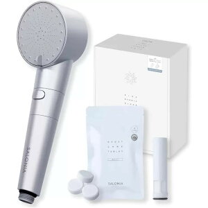 SALONIA(�T���j�A) �V�����[�w�b�h �t�@�C���o�u�� �N���A �V���o�[ �Z�b�g SAL23304SX SALONIA Shower Head Fine Bubble Clear Silver Set SAL23304SX �}�C�N���o�u�� ���� �ߐ� �ь��P�A ���f���� ���� �����p �o�X