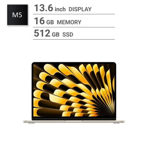 �A�b�v�� Apple/MacBook Air 13�C���`/10�R�ACPU/ 8�R�AGPU/M5�`�b�v /16GB/512GB SSD-�X�^�[���C�g Apple MacBook Air 13-inch / 10-core CPU / 8-core GPU / M5 chip / 16GB RAM / 512GB SSD - Starlight /MacBook Air �m�[�g�p�\�R�� ���^ 