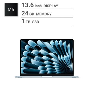 �A�b�v�� Apple/MacBook Air 13�C���`/10�R�ACPU/ 10�R�AGPU/M5�`�b�v /24GB/1TB SSD-�X�J�C�u���[ Apple MacBook Air 13-inch / 10-core CPU / 10-core GPU / M5 chip / 24GB RAM / 1TB SSD - Sky Blue /MacBook Air �m�[�g�p�\�R�� ���^ �y