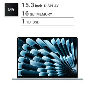 �A�b�v�� Apple/MacBook Air 15�C���`/10�R�ACPU/ 10�R�AGPU/M5�`�b�v /16GB/1TB SSD-�X�J�C�u���[ Apple MacBook Air 15-inch, 10-core CPU, 10-core GPU, M5 chip, 16GB RAM, 1TB SSD - Sky Blue /MacBook Air �m�[�g�p�\�R�� ���^ �y�� ��