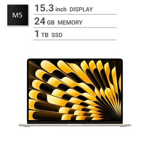 �A�b�v�� Apple/MacBook Air 15�C���`/10�R�ACPU/ 10�R�AGPU/M5�`�b�v /24GB/1TB SSD-�X�^�[���C�g Apple MacBook Air 15-inch / 10-core CPU / 10-core GPU / M5 chip / 24GB RAM / 1TB SSD - Starlight /MacBook Air �m�[�g�p�\�R�� ���^ �y