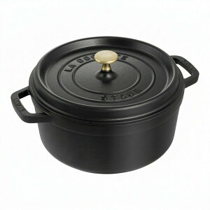 �X�g�E�u ���E���h�R�R�b�g 24cm �u���b�N/�J���p�[�j�� �g���x�b�g(��~��)�t�� STAUB ROUND COCOTTE 24CM Black / Campagne �z�[���[�� ���S�� ����� �������� IH�Ή� �I�[�u���Ή� �ύ��ݗ��� �M�t�g �v