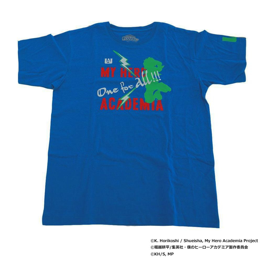 僕のヒーローアカデミア 緑谷出久のシルエットTシャツ Tシャツ 最終決算 緑谷出久 ブルー 022 X513-822 品質検査済 シルエット