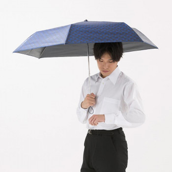 HAU紳士晴雨兼用 軽量折傘 58cm ネイビー柄 メンズ 10002910